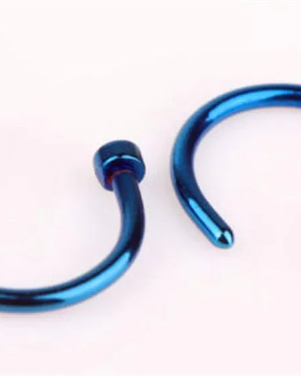 2PCS Stainlees Steel C Shape Nose Ring Women Girls Fake Piercing Hoop Stud Female Body Jewelry Party Gift