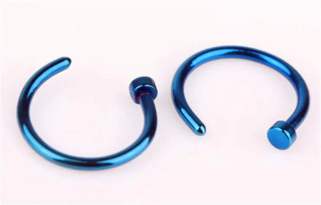 2PCS Stainlees Steel C Shape Nose Ring Women Girls Fake Piercing Hoop Stud Female Body Jewelry Party Gift