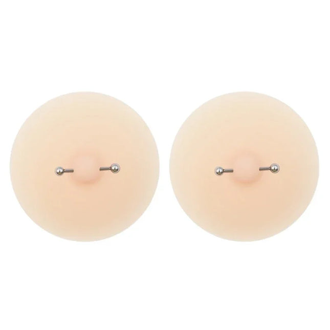 Women Nipple Cover with Faux Piercing Lingerie Breast Pasties Adhesive Chest Pad