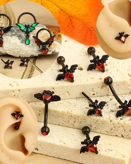 1-8Pcs Belly Button Rings for Women Steel Nipple Piercing Halloween Nose Rings Industrial Barbell Cartilage Earrings Stud Septum