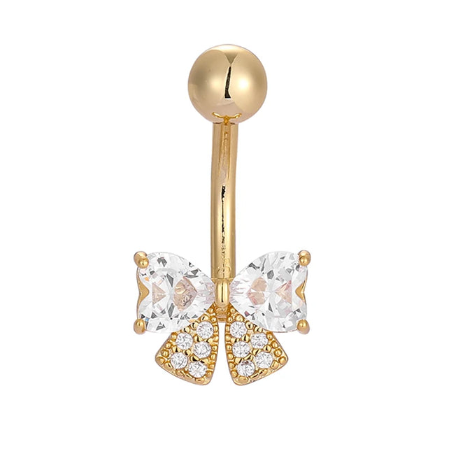 1PC 14G Surgical Steel Belly Button Rings Bow Butterfly Snake Cubic Zirconia Belly Button Barb Ombligo Piercing Jewelry