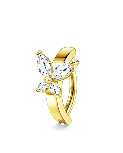 1PCS Heart Crystal Belly Button Rings For Women Fashion Reverse Belly Piercing Buckle Butterfly Navel Barbell Body Jewelry Gift