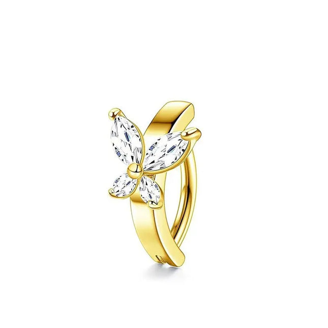 1PCS Heart Crystal Belly Button Rings For Women Fashion Reverse Belly Piercing Buckle Butterfly Navel Barbell Body Jewelry Gift