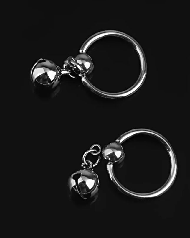 1 Pair Novelty Navel Belly Button with Bell Charm Pendant