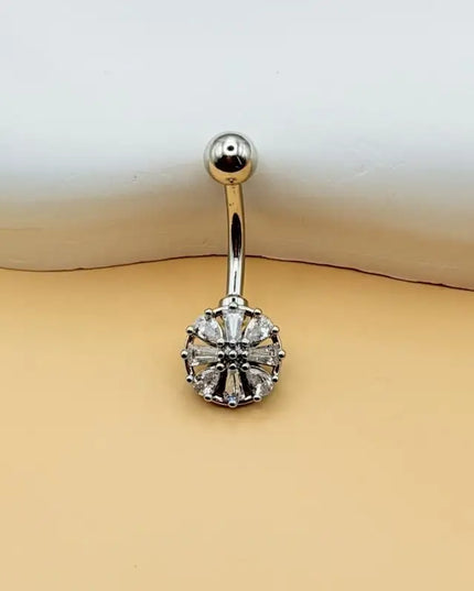 Steel Belly Button Ring Cute Devil Heart Cubic Zirconia Inlaid Hypoallergenic Navel Ring for Teen Girls Daily Use