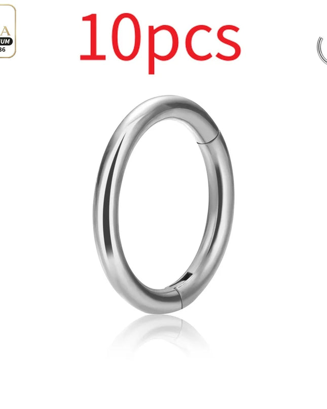 Nose Rings G23 Titanium Lip Ring For Women And Men Piercing Jewelry Hoop Earrings Mixed Color Body Clips Hinged