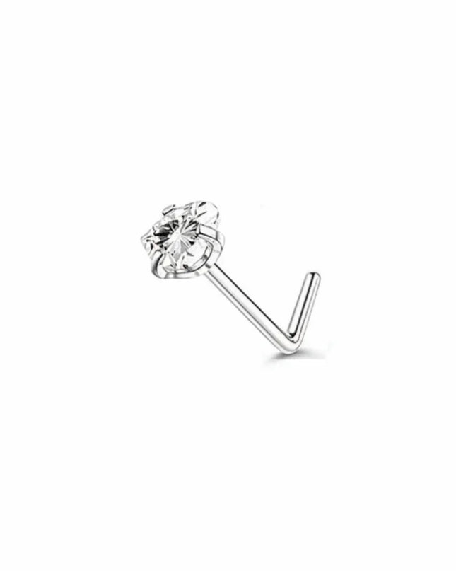 15Pcs Mixed Double Nose Rings L Ring Hoop Hypoallergenic Body Clips Hoop Rhinestone Nose Piercing Jewelry Piercing Studs