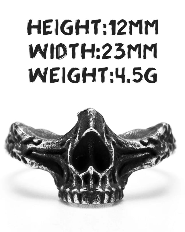 Bridge of Nose Skull Men Rings Stainless Steel Women Jewelry Punk Gothic Rock Vintage Black Fashion Accessories Gift Wholesale