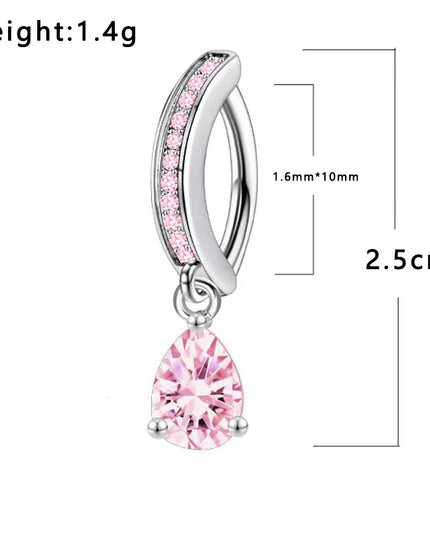 Pink Butterfly Belly Button Piercing Jewelry Women Cz Navel Barbell Fashion Crystal Reverse Curved Belly Rings Piercing Ombligo