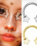 2PCS / Star / Nose Rings & Studs|Face