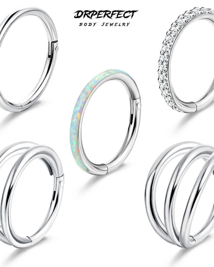 1Pc Surgical Steel Nose Rings Hoops for Women Men Clicker Septum Lip Nose Rings Helix Cartilage Conch Rook Piercing Jewelry