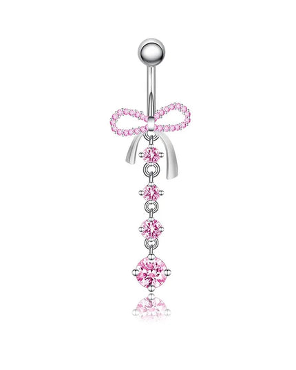 Belly Button Dangle Belly Rings Surgical Stainless Steel Cute Bow Butterfly Heart Flower Belly Button Piercing Jewelry For Women
