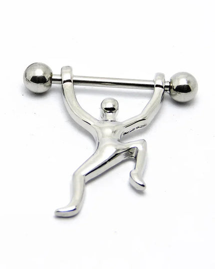 2 Pieces High Quality Skull Hands Punk Titanium Surgical Stainless Steel Barbell Nipple Piercing Body Jewelry For Women Men