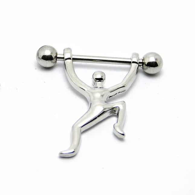 2 Pieces High Quality Skull Hands Punk Titanium Surgical Stainless Steel Barbell Nipple Piercing Body Jewelry For Women Men