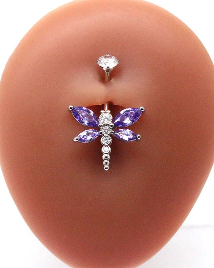 Fashion Crystal Belly Piercing Navel Ring Body Accessories Trigrams Flower Belly Button Piercing Ombligo Studs Jewelry