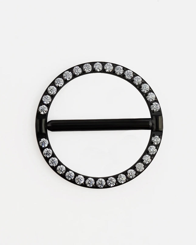 F136 Titanium Nipple Piercing Jewelry 14G Zircon Nasal Septum Ring Clicker ZC Round Nipple Ring Women and Men Girls Body Jewelry