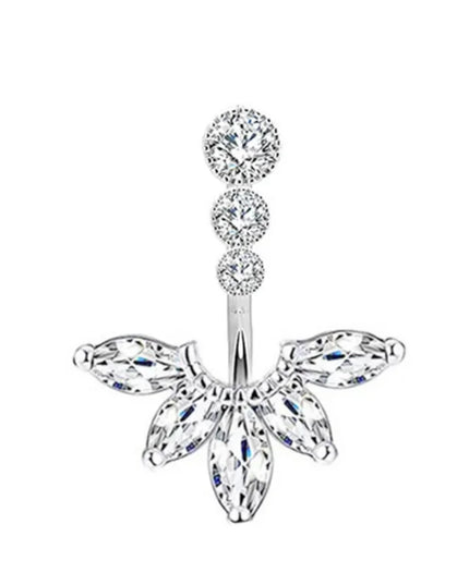 Dainsty Dangled Belly Button Rings Surgical Steel 14G Bar Navel Piercing Ring Crystal CZ Bee Flower Heart Belly Ring Ear Jewelry