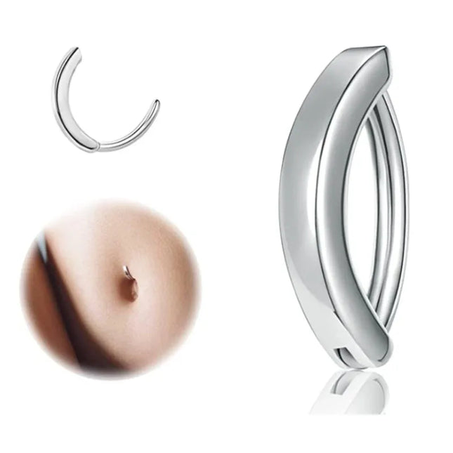 1Pc Navel Piercing Perforated Minimalist Pierced Belly Button Ring Anti-allergy Copper Belly Button Ring Body Piercing Umbilical