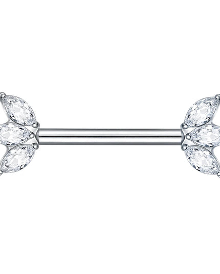 1Pc G23 Titanium Nipple Piercing Barbell Ring Flower Internally Threaded Nipple Shield Ring for Sexy Women Body Piercing Jewelry