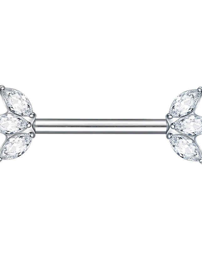 1Pc G23 Titanium Nipple Piercing Barbell Ring Flower Internally Threaded Nipple Shield Ring for Sexy Women Body Piercing Jewelry