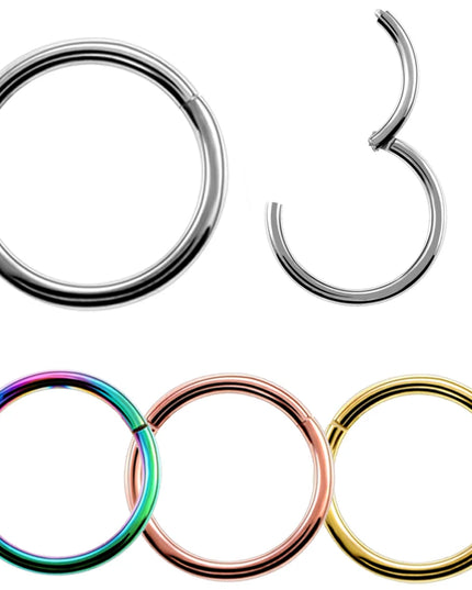 6/8/10/12mm Stainless Steel Nose Rings Hoop for Women Men 18G 16G Cartilage Piercing Body Jewelry Segment Lip Ring
