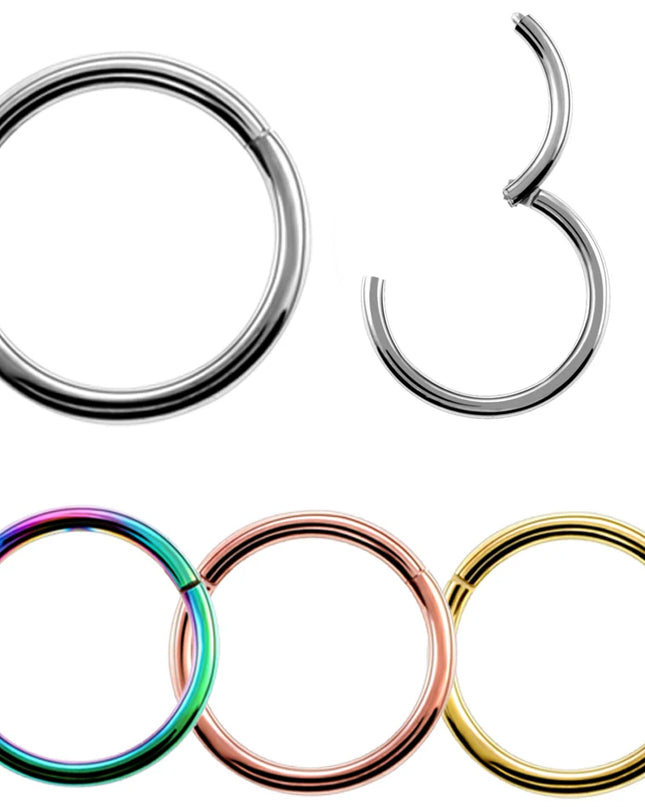 6/8/10/12mm Stainless Steel Nose Rings Hoop for Women Men 18G 16G Cartilage Piercing Body Jewelry Segment Lip Ring