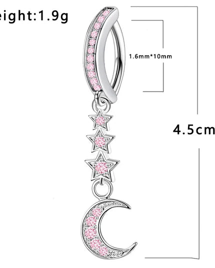 Pink Butterfly Belly Button Piercing Jewelry Women Cz Navel Barbell Fashion Crystal Reverse Curved Belly Rings Piercing Ombligo