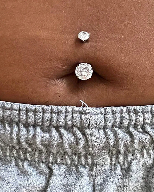 Belly Piercing Kit 12Pcs Belly Button Piercing Kit Includes 2Pcs 14G Belly Button Rings 1Pc Piercing Clamp 4Pc Piercing Needles