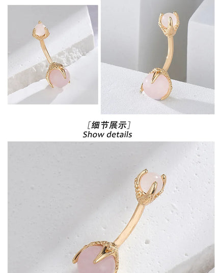 Belly Button Clear Zircon Bezel Piercing Internally Threaded Navel Ring Body Jewelry Belly Ring Gifts