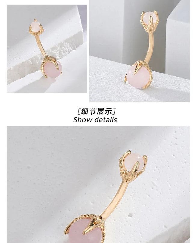 Belly Button Clear Zircon Bezel Piercing Internally Threaded Navel Ring Body Jewelry Belly Ring Gifts
