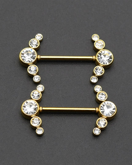 1 Pair 16G 1.2x14mm Plug-in Stainless Steel Barbell Piercing Sexy Women Nipple Piercing Jewelry Unthreaded Nipple Rings No Screw
