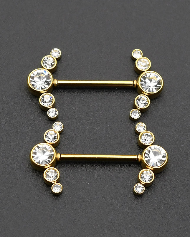 1 Pair 16G 1.2x14mm Plug-in Stainless Steel Barbell Piercing Sexy Women Nipple Piercing Jewelry Unthreaded Nipple Rings No Screw