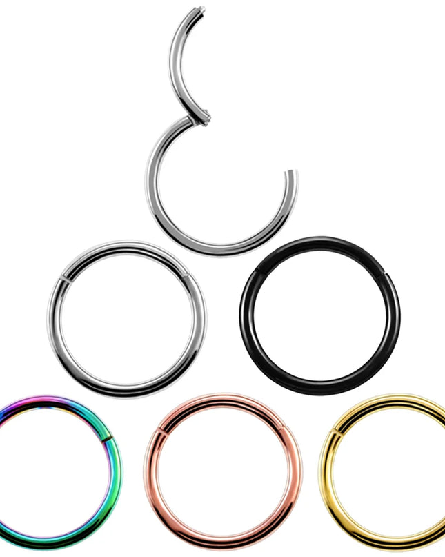 6/8/10/12mm Stainless Steel Nose Rings Hoop for Women Men 18G 16G Cartilage Piercing Body Jewelry Segment Lip Ring