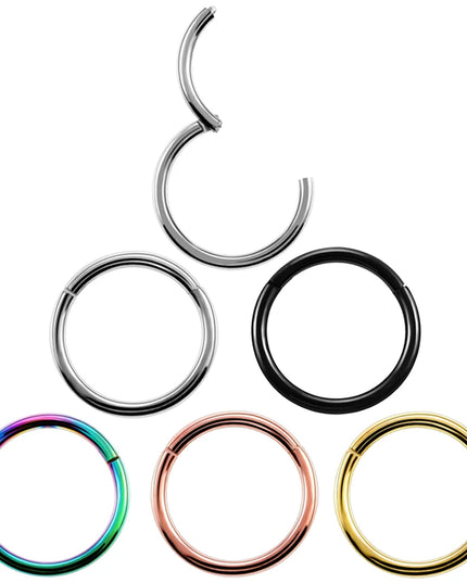 6/8/10/12mm Stainless Steel Nose Rings Hoop for Women Men 18G 16G Cartilage Piercing Body Jewelry Segment Lip Ring