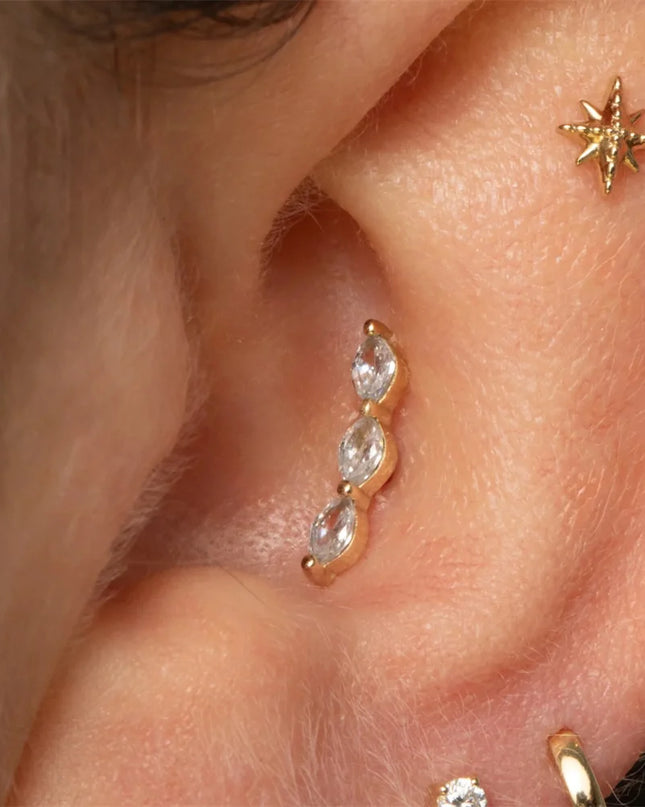 AIDE Heart Round Ball Flat Helix Piercing Earring 925 Sterling Silver Ear Studs Geometric Zircon Exquisite Trinket Studs Aretes