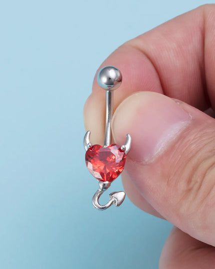 Steel Belly Button Rings Pink Crystal Piercing Navel Heart Style Navel Piercing Earring Belly Piercing Sexy Body Jewelry Ombligo