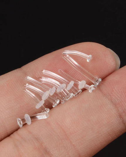 1PC Glass Nose Helix Studs Transparent Straight Curved Nose Ring Prevent Allergy Nariz Tragus Navel Piercing Body Jewelry