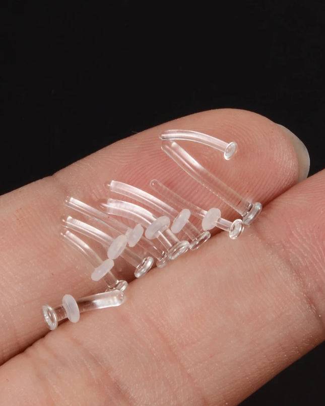 1PC Glass Nose Helix Studs Transparent Straight Curved Nose Ring Prevent Allergy Nariz Tragus Navel Piercing Body Jewelry