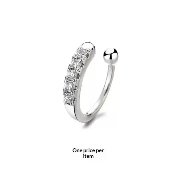 Non Piercing Nose Ring Cuff Sparkling Cubic Zirconia 2 Color Options Lightweight Comfortable Nose Jewelry for Concert Outfits