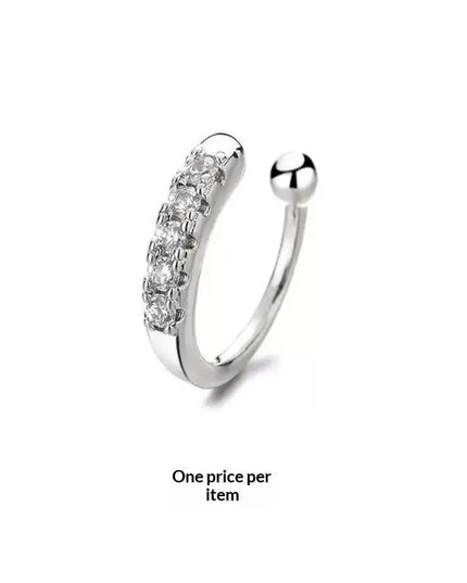 Non Piercing Nose Ring Cuff Sparkling Cubic Zirconia 2 Color Options Lightweight Comfortable Nose Jewelry for Concert Outfits