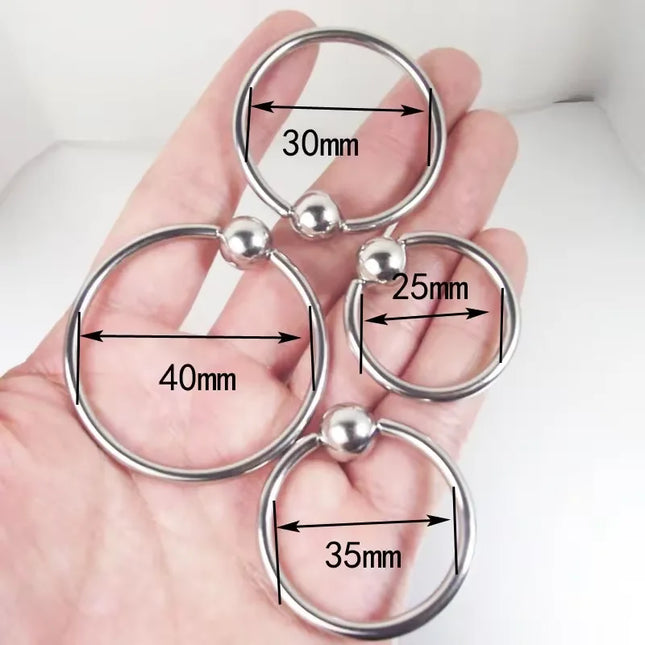 1  Piece Big Ball Stainless Steel Captive Hoop Rings BCR PA Ring Nipple Body Piercing Jewelry
