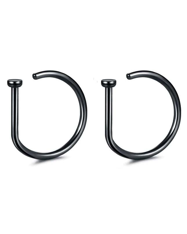 Fake Nose Ring Hoop Lip Labret Ring for Women Non Pierce Hoop Nose Ring  Septum Hoop  Ring Tragus Rook Ring Non Piercing Jewelry