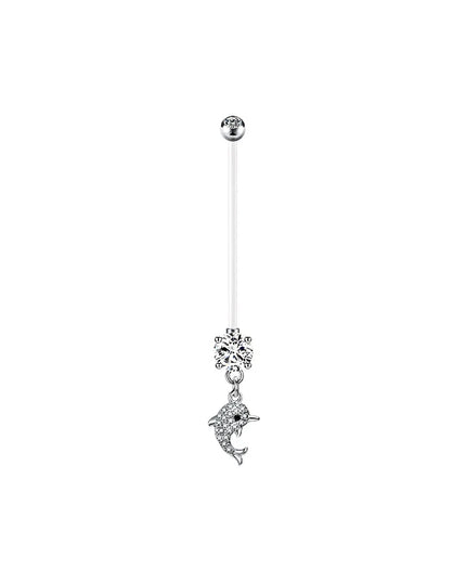 Pregnancy Belly Button Rings Long Bar 38mm Sport Maternity Flexible Bioplast Clear Navel Belly Rings Piercing Retainer Jewelry