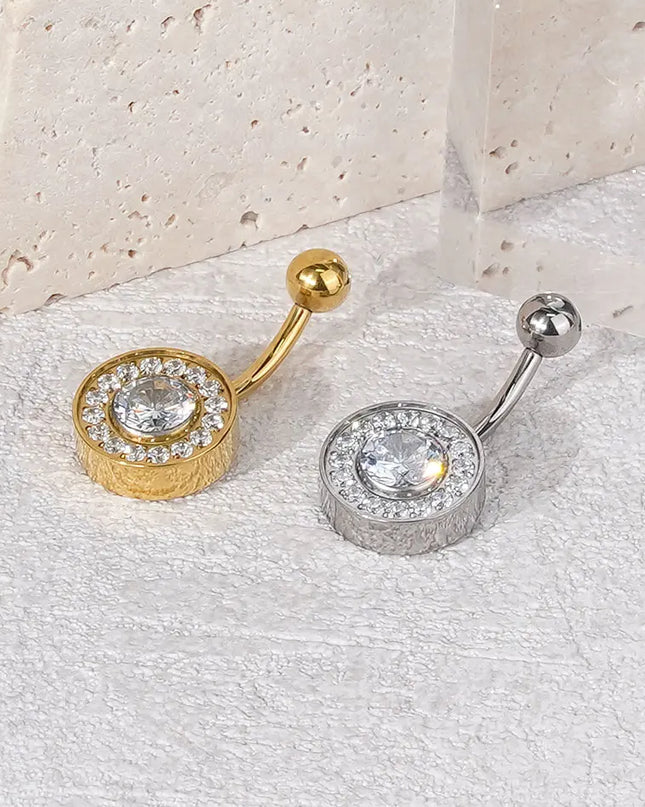 1Pc Titanium Zircon Belly Button Ring Round Heart Flower Navel Piercing Nombril Jewelry 14G Belly Piercing Ombligo