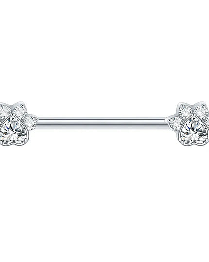 1Pc Titanium Nipple Barbell Piercing Zircon Nipple Ring with Pendant Bar Piercing Internally Threaded Women Body Accessaries