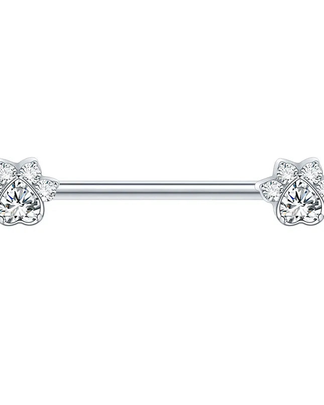 1Pc Titanium Nipple Barbell Piercing Zircon Nipple Ring with Pendant Bar Piercing Internally Threaded Women Body Accessaries