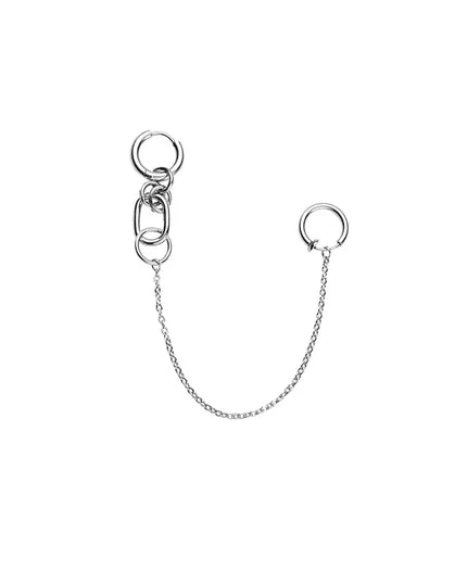 Cool Style Fake Piercing Lip Clip Earring Punk Chain Linked Earrings Hinged Lip Ring For Women Men Fashion Jewelry Accessories
