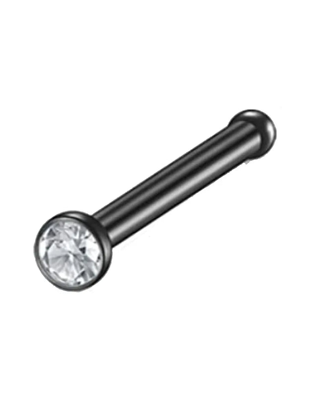 1Pcs 20G Nose Rings Hoop Surgical Stainless Steel Studs Screw L Shaped Nose Piercing Jewelry Women Black Woman and Man