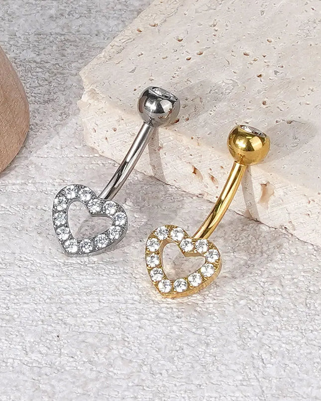 1Pc Titanium Zircon Belly Button Ring Round Heart Flower Navel Piercing Nombril Jewelry 14G Belly Piercing Ombligo