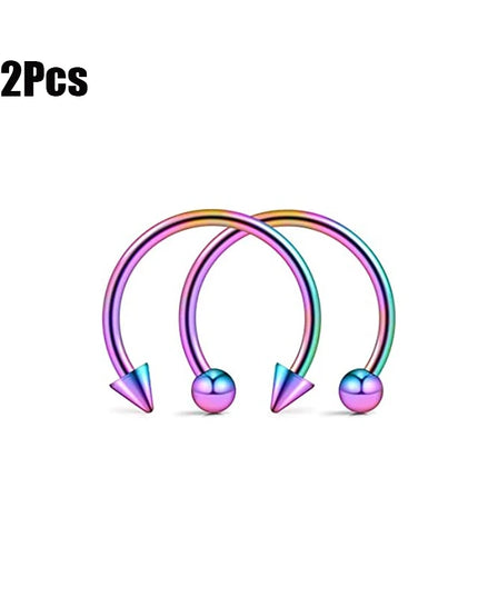 Punk C Shape Steel Nose Ring Horseshoe Lip Ring puncture Hook Clip Earrings Septum  No Allergic Body Piercing Jewelry Nose Rings